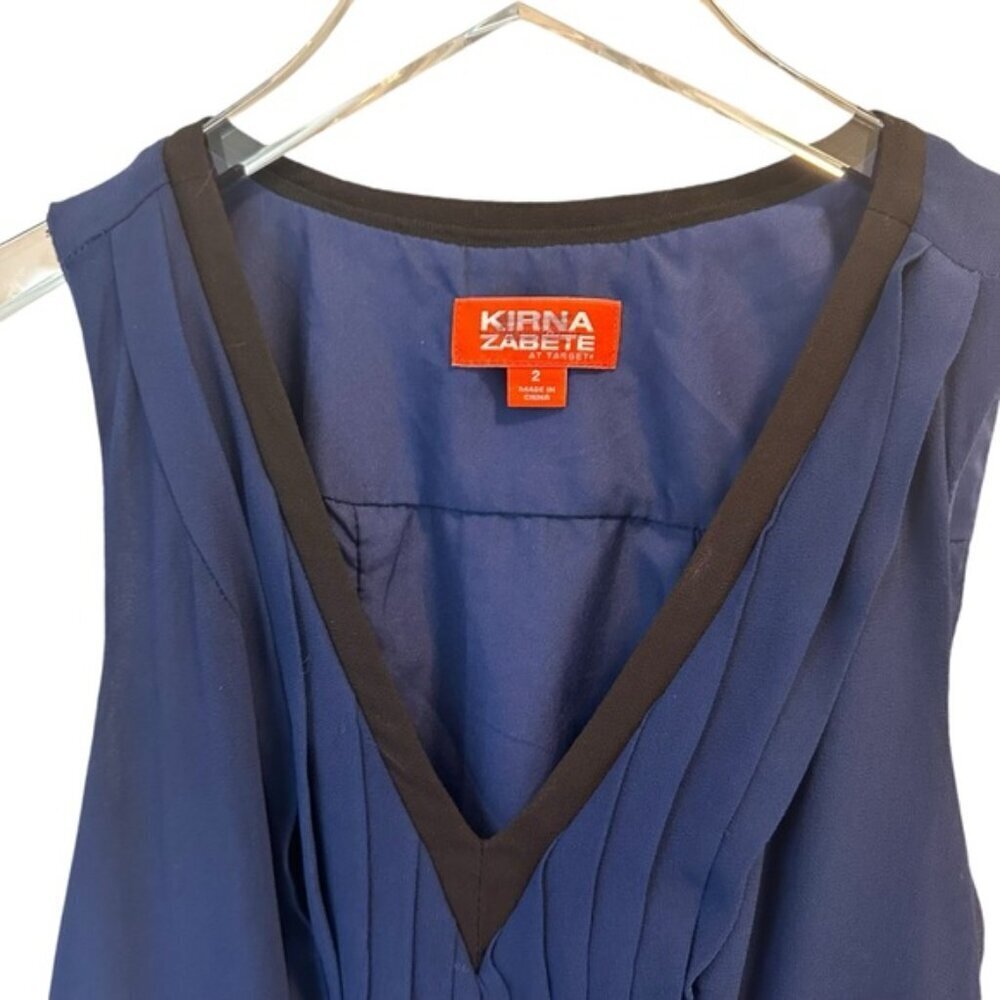 Kirna Zabete | Navy & Black Detail Maxi Dress Size 2 - Picture 3 of 11